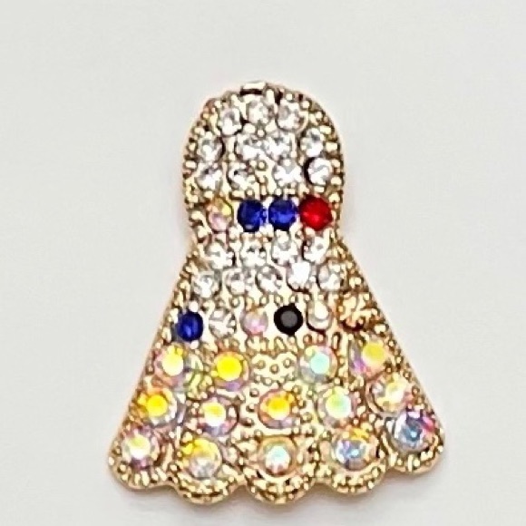 🎾Gold Badminton Racket Set with Multicolor Rhinestone Crystals 2” Earrings - Picture 3 of 4